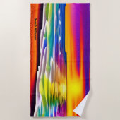 Voeg Naam toe, Abstracte Zonnetijd over de Oceaan Strandlaken (Voorkant)