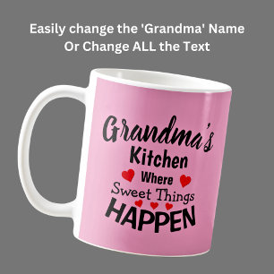 Voeg naam toe Alle tekst grootmas Kitchen Sweet wi Koffiemok