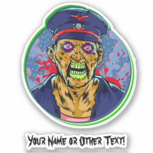 Voeg Naam toe, Boze Piraat Kapitein Halloween Stic Sticker