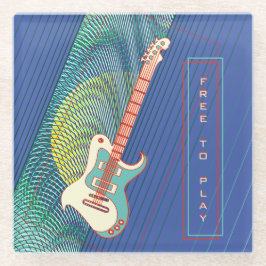 Voeg naam toe Cool Modern Blauwgroen & Blue Electr Glazen Onderzetter