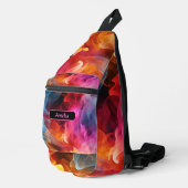 Voeg naam toe, helder wervelend Abstract Sling Bag (Rechterhoek)