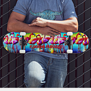 Voeg Naam toe, het Blokkeren Fabulous Flamingo Roz Skateboard