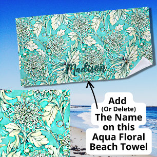 Voeg naam toe, mooie, Blauwgroen, lichte lammeren Strandlaken