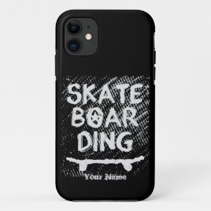 Voeg Naam toe Scratched Skateboarding iPhone 11 Hoesje