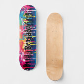 Voeg naam toe, verfdruppelgraffiti skateboard (Voorkant)