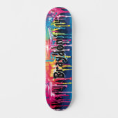 Voeg naam toe, verfdruppelgraffiti skateboard (Voorkant)