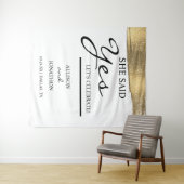 Voeg Naam Toe Ze Heeft Ja Gezegd Goud Glitter Verl Wandkleed (In Situ (horizontaal))