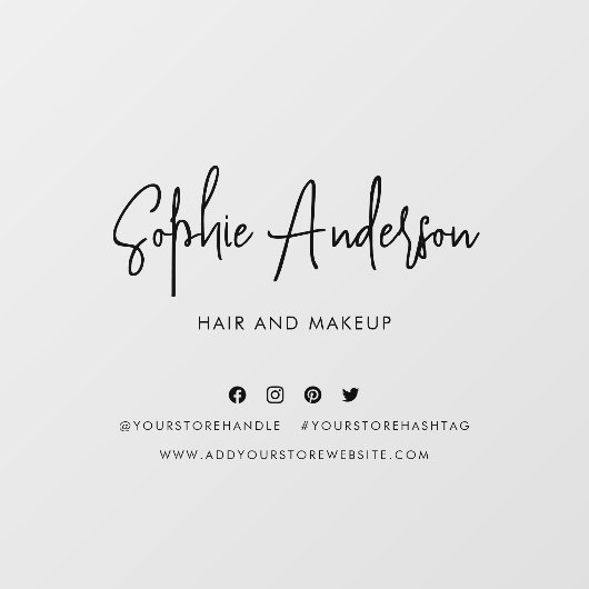 Voeg Naam Trendy Modern Script Social Media toe Raamsticker (Vel)