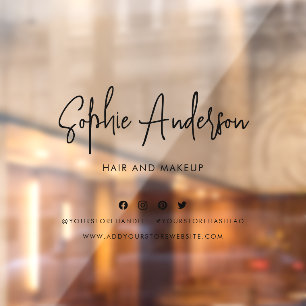 Voeg Naam Trendy Modern Script Social Media toe Raamsticker