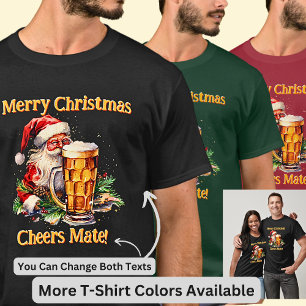 Voeg naam Verander tekst, Vrolijk Kerstfeest Cheer T-shirt