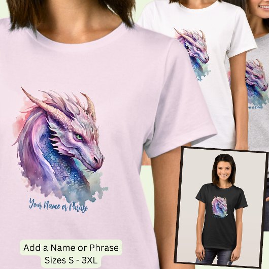 Voeg naam zin, Dragon gezicht hoofd T-shirt