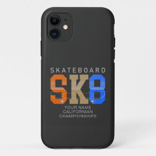 Voeg naamsverandering Text SK8 Skateboard kampioen iPhone 11 Hoesje