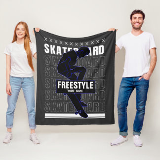 Voeg naamswijziging Freestyle Skateboard Rider toe Fleece Deken