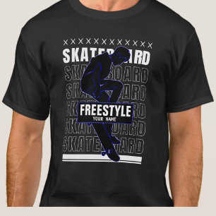Voeg naamswijziging Freestyle Skateboard Rider toe T-shirt