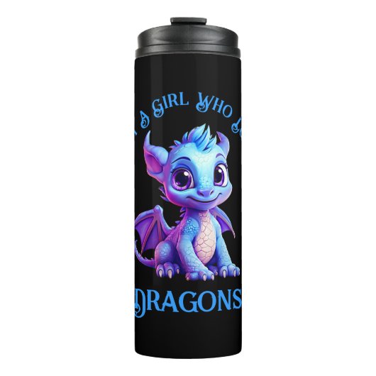 Voeg naamtekst toe - gewoon een meisje dat van dra thermosbeker (Voorkant)