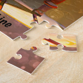 Voeg naamtekst toe, Ginger Cool Cat Sunbril & Pian Legpuzzel (Zijkant)