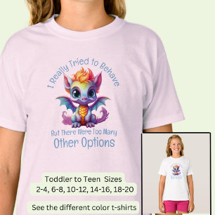 Voeg naamtekst toe, probeerde zich te gedragen, ma t-shirt