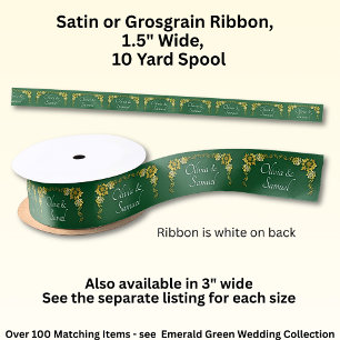 Voeg Namen toe, 1,5" Paars Smaragdgroen & Goud Lint