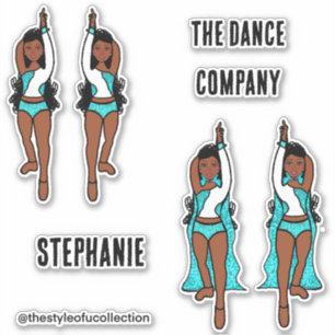 Voeg namen toe Majorette / Dancer Stickers Aqua Sp