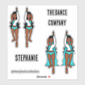 Voeg namen toe Majorette / Dancer Stickers Aqua Sp (Vel)
