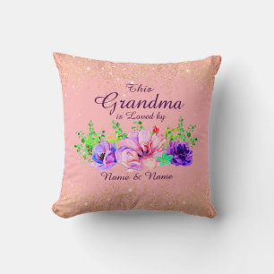 Voeg of geef Namen toe uit dit oma door Floral wor Kussen