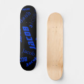 Voeg om het even welke Naam of Word toe | Blauw en Skateboard (Voorkant)