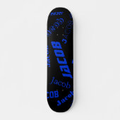 Voeg om het even welke Naam of Word toe | Blauw en Skateboard (Voorkant)