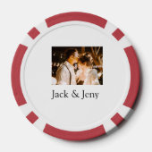 Voeg paar foto naam valentijn liefde romantisch poker chips (Achterkant)