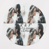 Voeg paar foto vrolijk getrouwd toe voeg datum toe labels (Design 1)