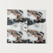 Voeg paar foto vrolijk getrouwd toe voeg datum toe wandkleed (Voorkant (horizontaal))