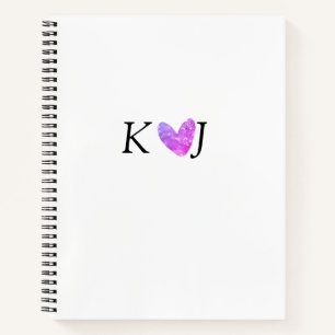 Voeg paar naam brief bruiloft roze hart glitter notitieboek
