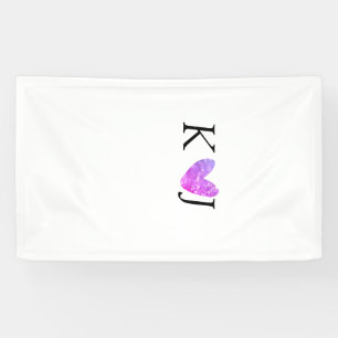Voeg paar naam brief bruiloft roze hart glitter spandoek