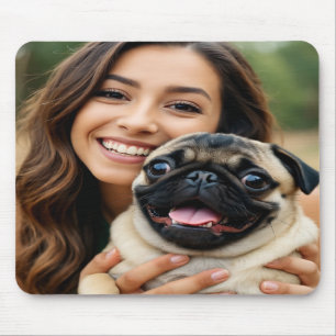 Voeg Pug-foto personaliseren aanpassen toe Muismat
