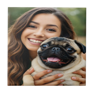 Voeg Pug-foto personaliseren aanpassen toe Tegeltje