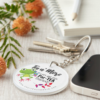 Voeg QR Code Tea Toad Business Logo toe Sleutelhanger