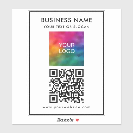 Voeg QR Code Tekst Upload Business Logo hier Custo Sticker (Vel)