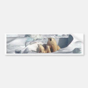 Voeg SLOGAN toe om Arctic Polar Beren Planet Ice t Bumpersticker
