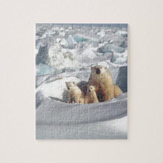 Voeg SLOGAN toe om Arctic Polar Beren Planet Ice t Legpuzzel (Verticaal)