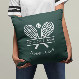 Voeg sportclubnaam Tennis Sports Green elke kleur  Kussen