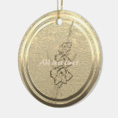 Voeg tekst Gold Gladiolus toe Keramisch Ornament (Links)