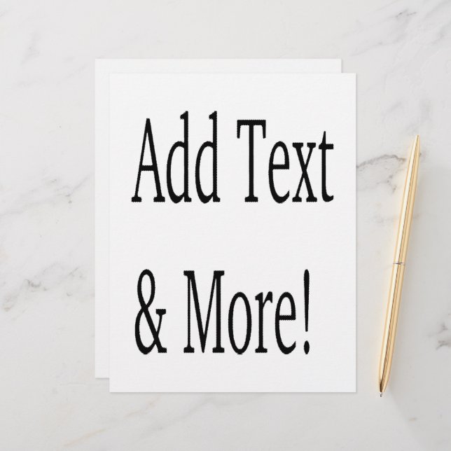 Voeg tekst & meer toe! Pas uw eigen gepersonalisee Briefhoofd (Voorkant / Achterkant in situ)