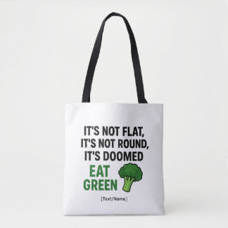 Voeg tekst/naam grappige broccoli-tas – Eet groen Draagtas