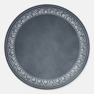 Voeg tekst of monogram krijtbord aangepaste Sticke Ronde Sticker