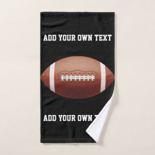 Voeg tekst op football toe werpen kussen handdoek