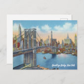 Voeg tekst toe. Brooklyn Bridge. Briefkaart (Voorkant / Achterkant)