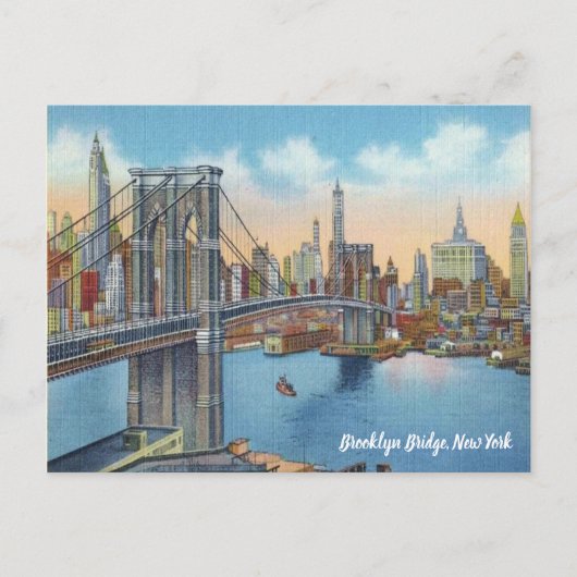Voeg tekst toe. Brooklyn Bridge. Briefkaart (Voorkant)