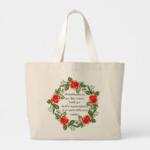 Voeg tekst toe, oma's zoals Rozen, Floral Grandma Grote Tote Bag (Achterkant)