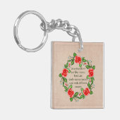 Voeg tekst toe, oma's zoals Rozen, Floral Grandma Sleutelhanger (Voorkant Links)