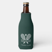 Voeg Tennis Club Naam Team Kleur Groen Custom Flesjeskoeler (Fles Voorkant)