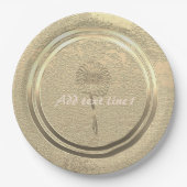 Voeg Text Gold Daisy toe Papieren Bordje (Voorkant)